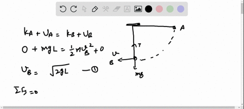 tension-at-the-bottom-a-ball-of-mass-m-is-attached-to-a-string-of-length-l-and-released-from-rest-at