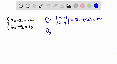 use-cramers-rule-to-solve-if-possible-the-system-of-equations-leftbeginarraylr-4-x-3-y-10-6-x9-y-12-