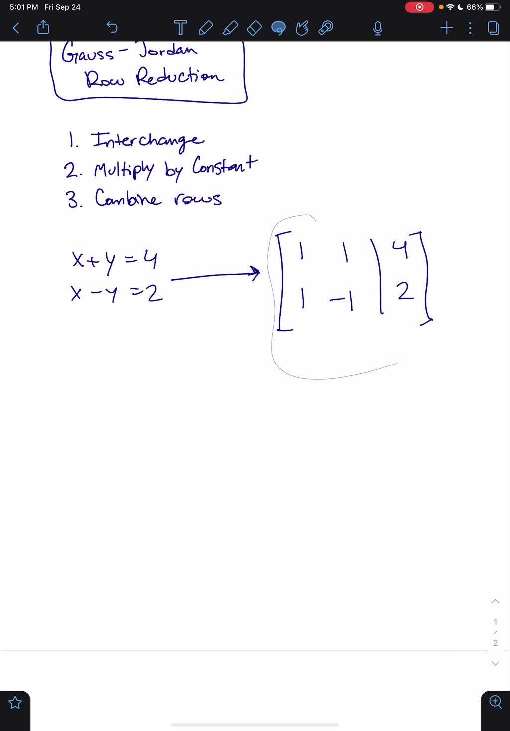 SOLVED:Consider The Following Gaussian-elimination-Gauss-Jordan Hybrid ...