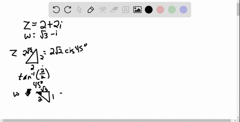 find-zw-and-fraczw-leave-your-answers-in-polar-form-beginaligned-z22-i-wsqrt3-i-endaligned