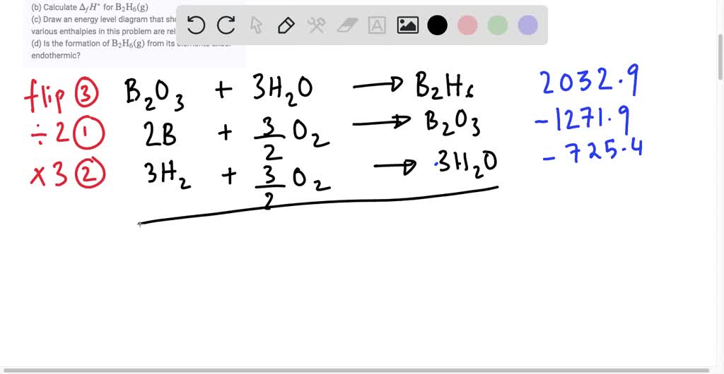 Calculate The Standard Enthalpy Of Formation Of Gaseous Diborane B H ...