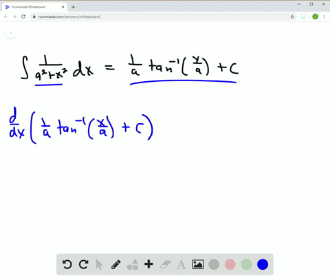 verify-the-formulas-by-differentiation-int-fracd-xa2x2frac1a-tan-1leftfracxarightc