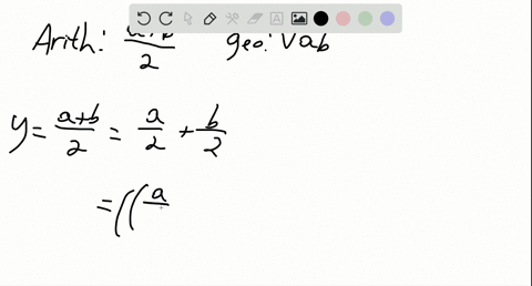 let-a-b0-show-that-the-geometric-mean-sqrta-b-is-not-larger-than-the-arithmetic-mean-ab-2-hint-consi
