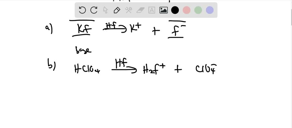 SOLVED:Liquid HF undergoes an autoionization reaction: 2 HF ⇌H2 F^++F ...