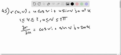 find-the-area-of-the-given-surface-the-portion-of-the-paraboloid-mathbfru-vu-cos-v-mathbfiu-sin-v-ma