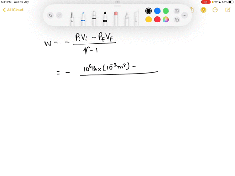 during-a-quasi-static-expansion-of-a-gas-in-an-adiabatic-container-the-pressure-at-any-moment-is-giv