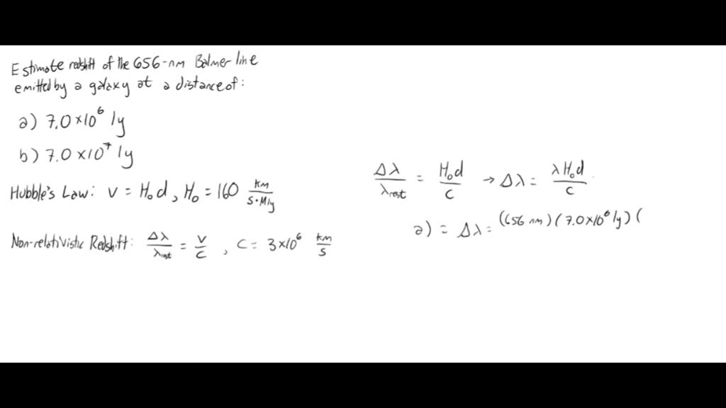 SOLVED:(II) Estimate the wavelength shift for the 656-nm line in the ...