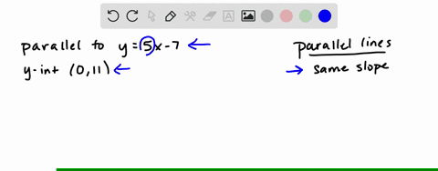 write-a-slope-intercept-equation-of-the-line-whose-graph-is-described-parallel-to-the-graph-of-y5-x-
