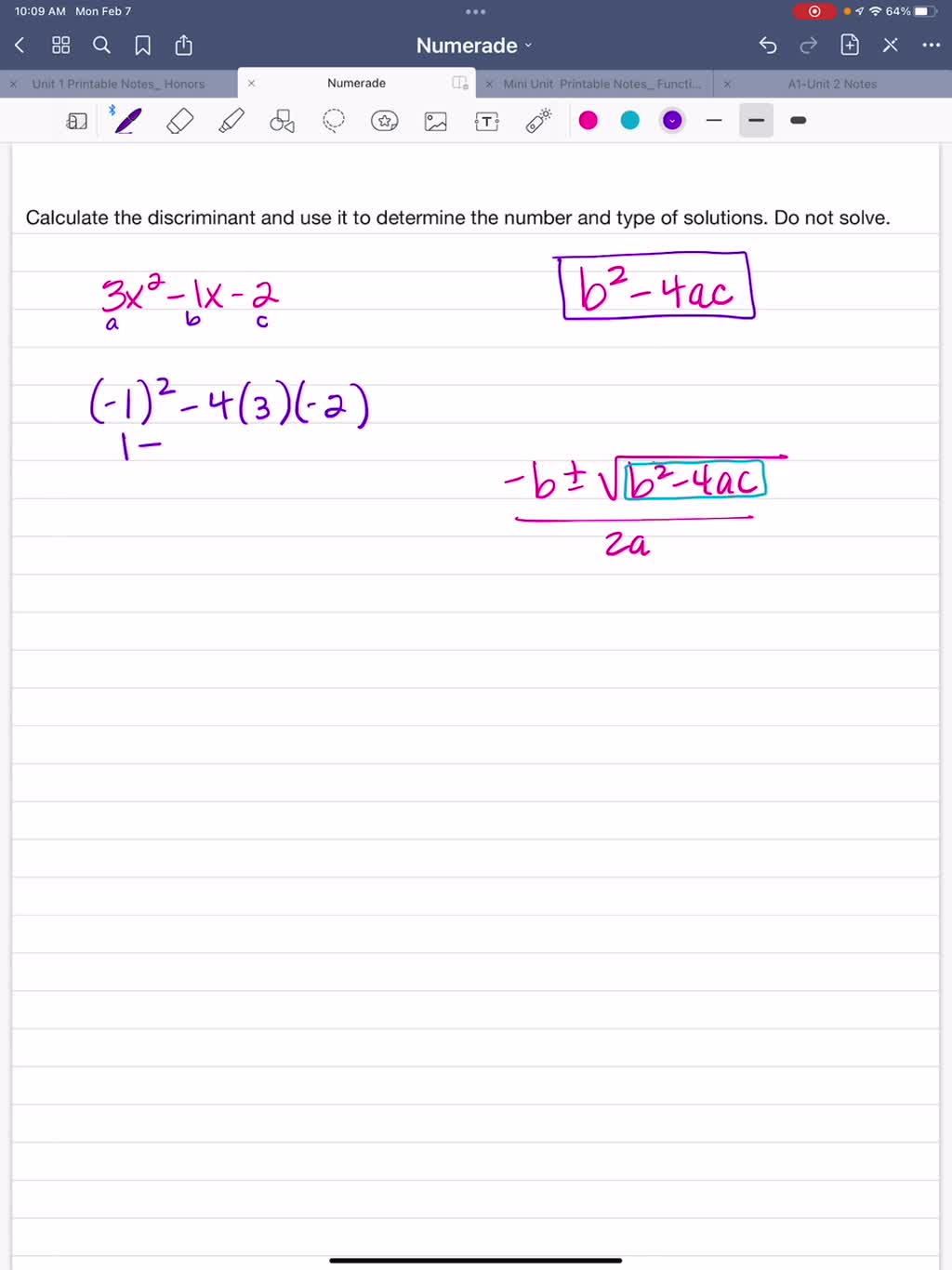 ⏩SOLVED:Calculate the discriminant and use it to determine the… | Numerade