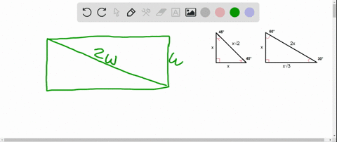 draw-a-rectangle-that-has-a-diagonal-twice-as-long-as-its-width-then-write-an-equation-to-find-the-l