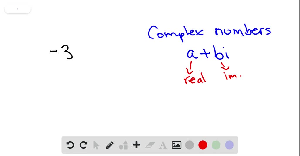 SOLVED:Find the real and imaginary parts of the complex number. -3
