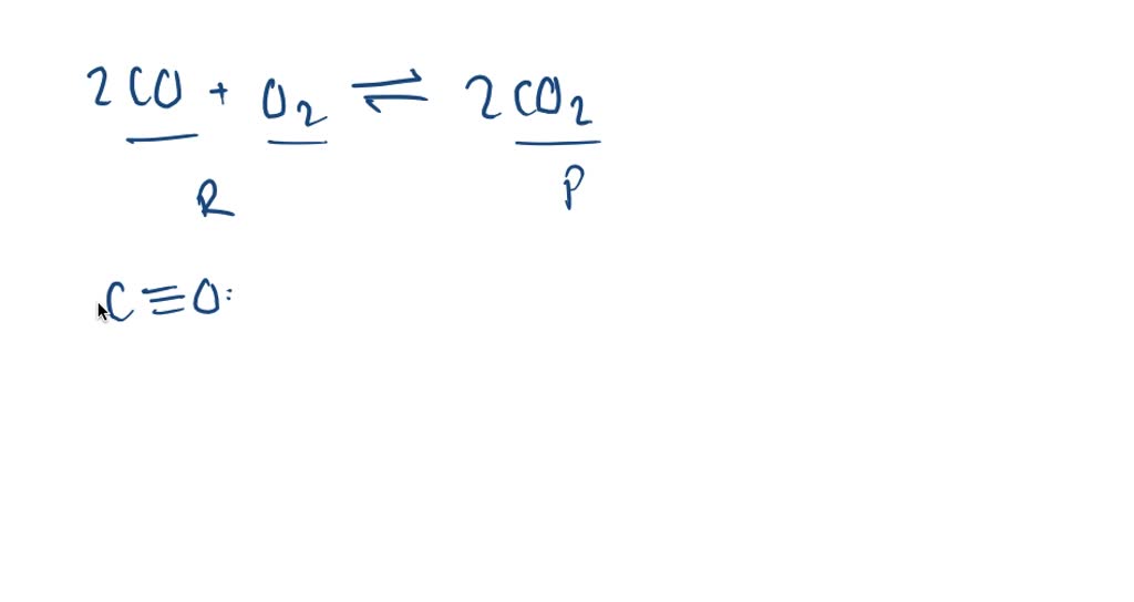 SOLVED:For the simple reaction 2 CO(g)+O2(g) →2 CO2(g) list the types ...