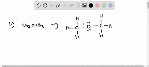 SOLVED:Draw a Lewis structure for dimethyl ether (CH3 OCH3), predict ...