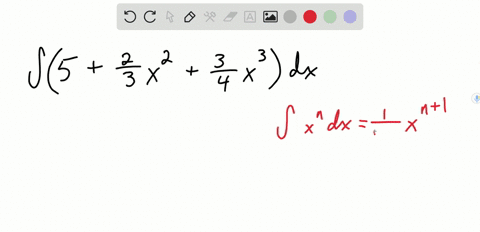 find-the-general-indefinite-integral-displaystyle-int-5-frac23x2-frac34x3-dx