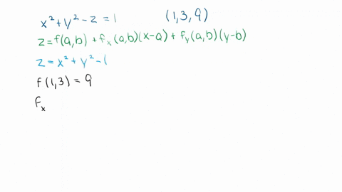 find-the-equation-of-the-tangent-plane-at-the-given-point-x2y2-z1-at-the-point-139