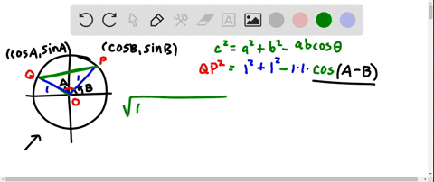 apply-the-law-of-cosines-to-the-triangle-in-the-accompanying-figure-to-derive-the-formula-for-cos-a-