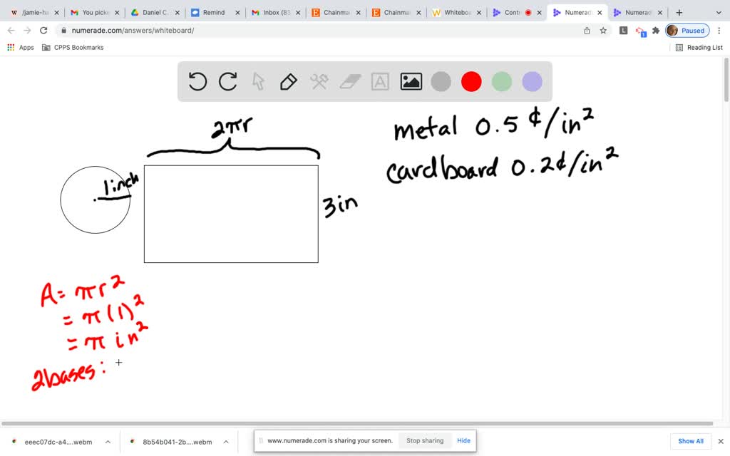 A cylindrical orange juice container has metal bases of radius length 1