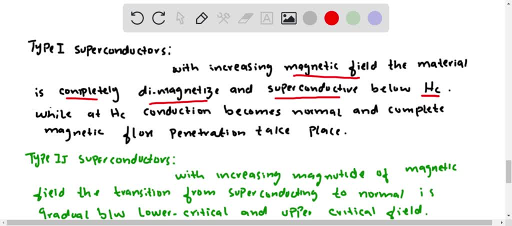 Cite the differences between type I and type II superconductors. | Numerade