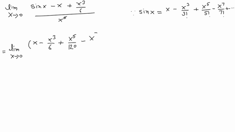 leftlim-_x-rightarrow-0-fracsin-x-xfracx36x5-text-ans-frac1120right