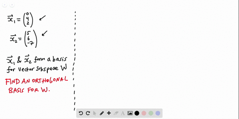 in-excrcises-1-6-the-given-set-is-a-basis-for-a-subspace-w-use-the-gram-schmidt-process-to-produce-2