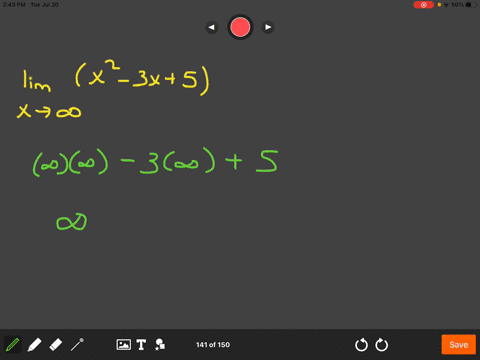 find-each-limit-algebraically-lim-_x-rightarrow-inftyleftx2-3-x5right