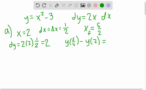 if-yx2-3-find-the-values-of-delta-y-and-d-y-in-each-case-a-x2-and-d-xdelta-x05-b-x3-and-d-xdelta-x-0