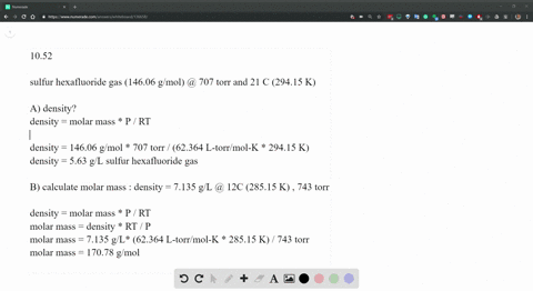 a-calculate-the-density-of-sulfur-hexafluoride-gas-at-707-torr-and-21circ-mathrmc-b-calculate-the-mo