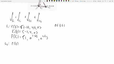 calculate-the-line-integral-of-mathbffx-y-z-leftlangle-ez-ex-y-eyrightrangle-over-the-given-path-t-3