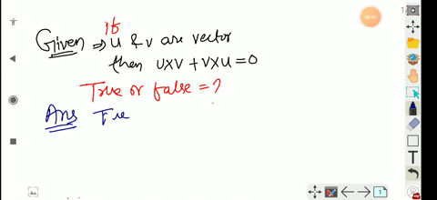 if-mathbfu-and-mathbfv-are-vectors-then-mathbfu-times-mathbfvmathbfv-times-mathbfumathbf0
