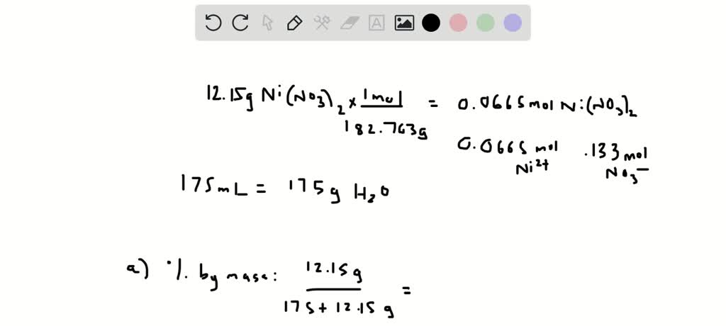 SOLVED:A solution is prepared by dissolving 12.15 g of nickel(II ...