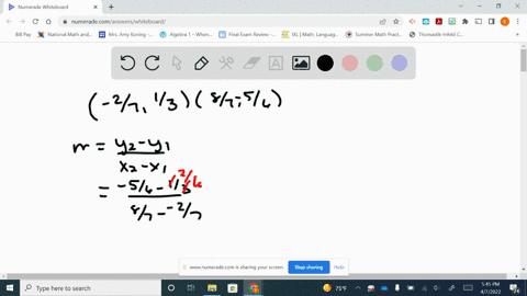 find-the-slope-of-the-line-that-passes-through-the-two-points-left-frac27-frac13right-and-leftfrac-2