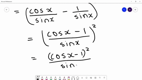 verify-that-each-trigonometric-equation-is-an-identity-see-examples-i-5-frac1-cos-x1cos-xcot-x-csc-x