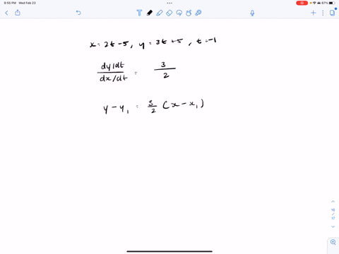 find-an-equation-for-the-line-tangent-to-the-parametric-curve-at-the-given-value-ot-t-x2-t-1-y3-t5-t