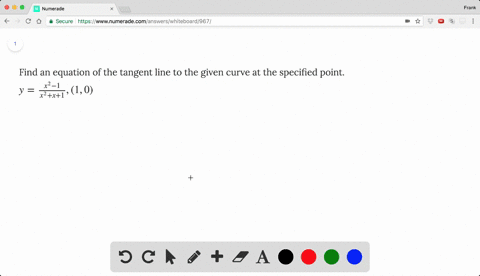 find-an-equation-of-the-tangent-line-to-the-given-curve-at-the-specified-point-y-frac-x2-1x2-x-1-10