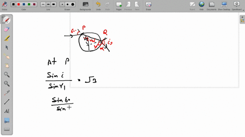 a-ray-is-incident-on-a-spherical-body-musqrt3-making-an-angle-60circ-with-the-normal-drawn-at-that-2