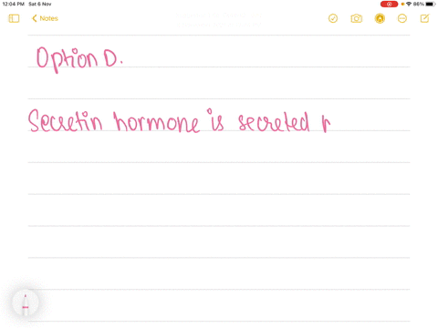 which-part-of-body-secretes-the-hormone-secretin-a-stomach-b-oesophagus-c-lleum-d-duodenum