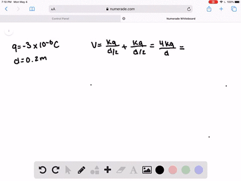 two-30-times-10-6-mathrmc-charged-point-like-objects-are-separated-by-020-mathrmm-determine-the-pote