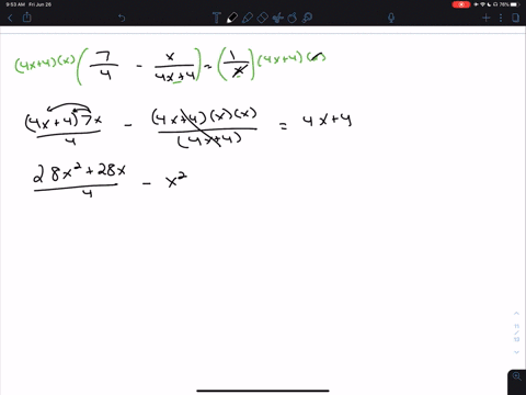 solve-frac74-fracx4-x4frac1x