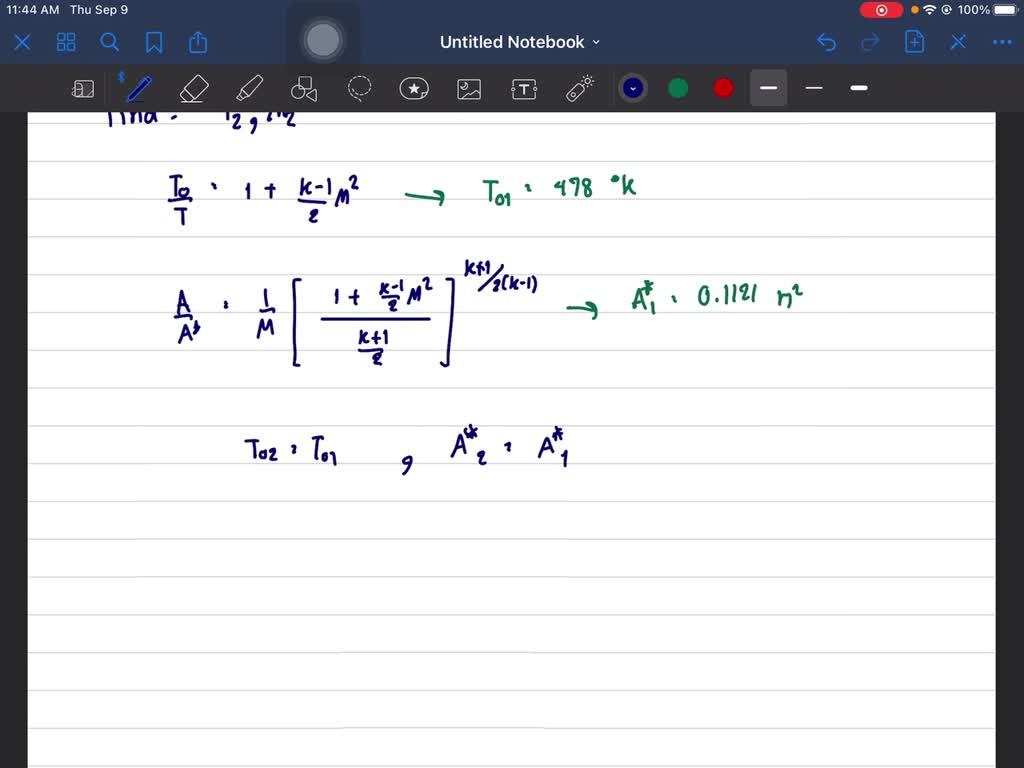 SOLVEDNitrogen flows through a diverging section of duct with A1=0.15