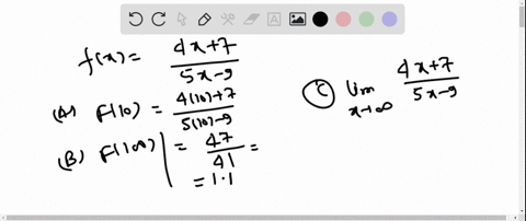 find-each-function-value-and-limit-use-infty-or-infty-where-appropriate-fxfrac4-x75-x-9-a-f10-b-f100