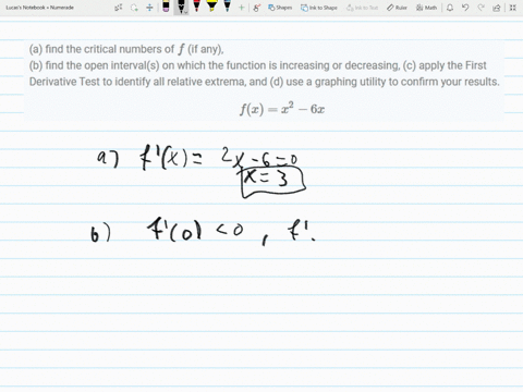 a-find-the-critical-numbers-of-f-if-any-b-find-the-open-intervals-on-which-the-function-is-increa-37