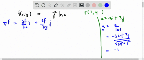 find-the-directional-derivative-of-f-at-p-in-the-direction-of-mathbfa-fx-yy2-ln-x-p14-mathbfa-3-math