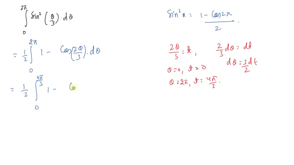 Solved Evaluate The Integral ∫0 2 π Sin 2 1 3 θ D θ