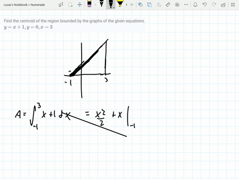 find-the-centroid-of-the-region-bounded-by-the-graphs-of-the-given-equations-yx1-y0-x3