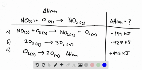 calculate-use-hesss-law-to-determine-delta-h-for-the-reaction-n-ogog0g-rightarrow-n-o_2g-delta-h-giv