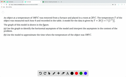 an-object-at-a-temperature-of-160circ-c-was-removed-from-a-furnace-and-placed-in-a-room-at-20circ-c-