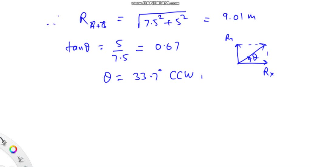 For the vectors A⃗ and B⃗ in Fig. E 1.22, use the method of components ...