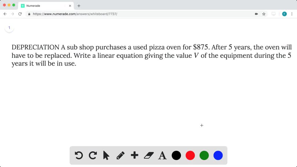 SOLVEDDEPRECIATION A sub shop purchases a used pizza oven for 75