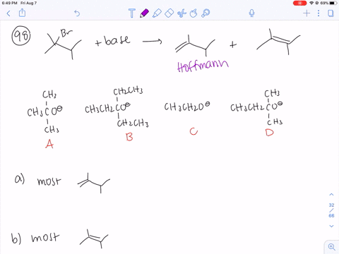 when-2-bromo-23-dimethylbutane-reacts-with-a-strong-base-two-alkenes-23-dimethyl-1-butene-and-23-dim