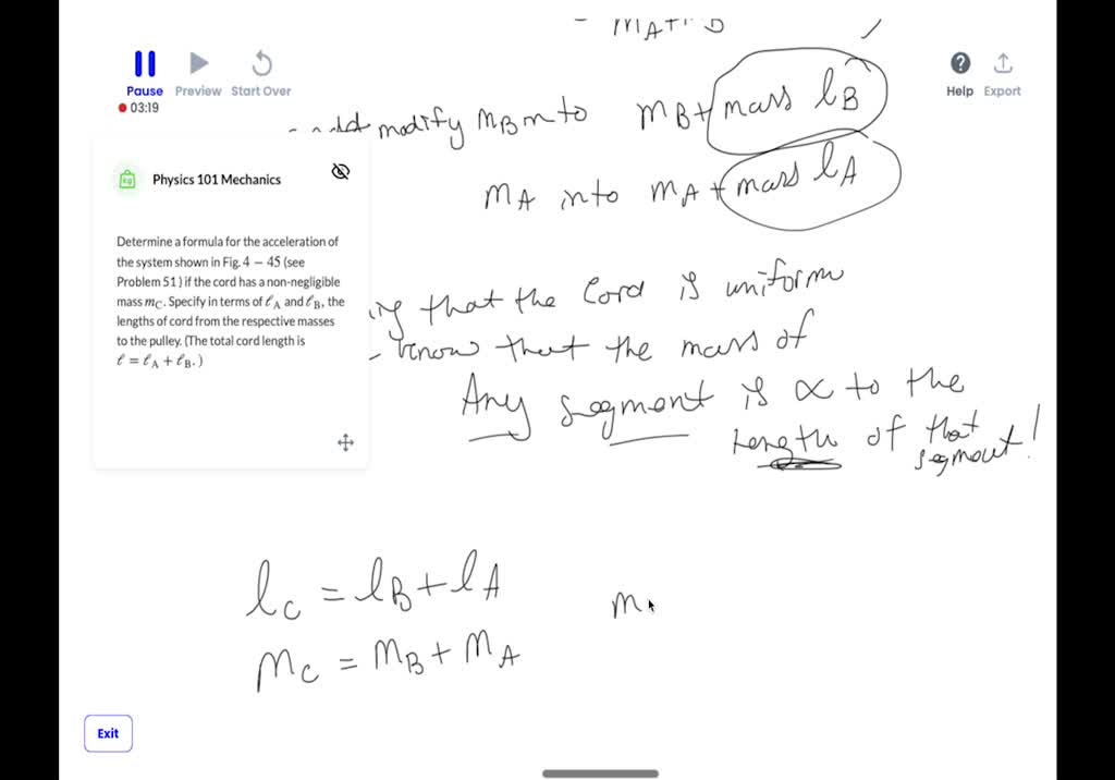 Determine a formula for the acceleration of the system shown in Fig. 4 ...